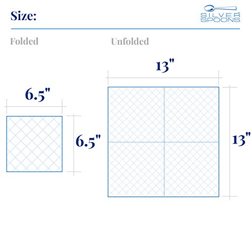 Silver Spoons Disposable Quilted Luncheon Napkins | European Made | For Upscale Wedding And Dining | 16 Pc | Royal Blue #TOP5