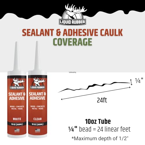 Liquid Rubber Caulk - Hybrid Adhesive and Protective Sealant, White, 1 Pack - Thumbnail 6