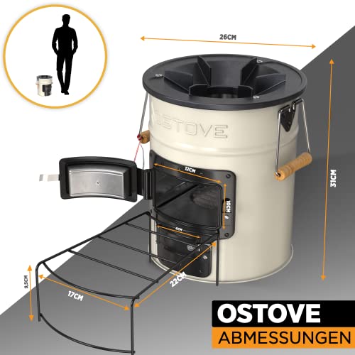 Raketenofen Ostove Pro mit zwei Kammern für Outdoor-Kochen