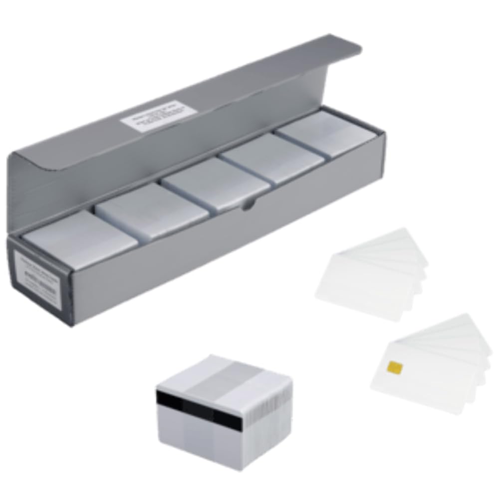 ZEBRA Card, Food Safe PVC, 30 Mil White/White, Glossy, 500 / Box, 800050-167 (White/White, Glossy, 500 / Box)