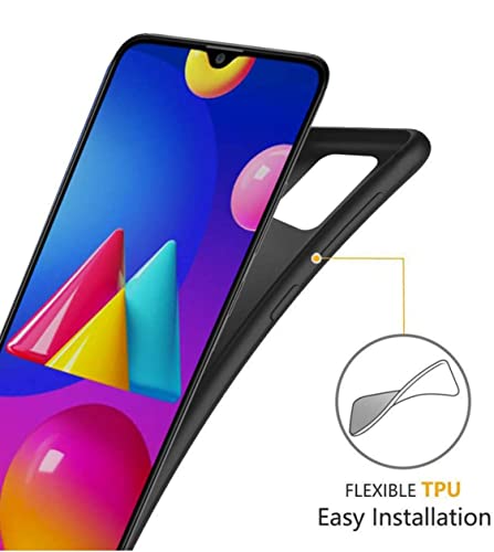 Image of Mobile Back Cover Case for Samsung Galaxy M02S / Samsung Galaxy A02S / Samsung Galaxy F02S (Silicone Case|CameraProtection|Black SC1510)