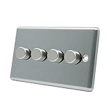 AET CSC4GDIM40 10 A 400 W 4-Gang 2-Way Satin Finish Chrome Classical Light Dimmer Switch