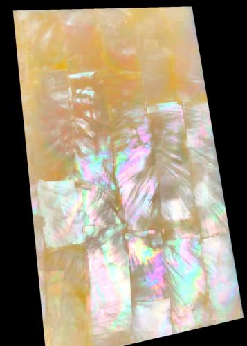 Image of GOMMO Golden Nacre Mother of Pearl Veneer Sheet for Inlay and Overlay | 100% Natural Shell (9.4 inch x 5.5 inch x 0.007 inch)