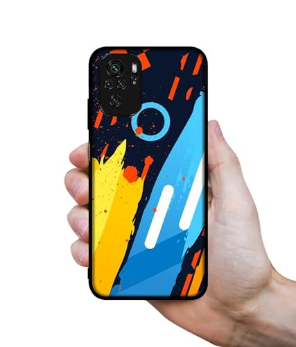 Image of Abstract Stripes Geometric Figures Design Premium 2D Printed Metal Back Case Cover for Mi Redmi Note 10 / Note 10S