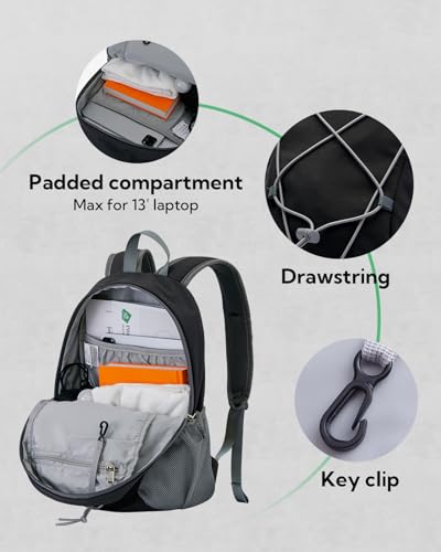 Waterfly Small Hiking Backpack 12L: Mini Lightweight Sport Rucksack with Chest Strap Daypack Compact Day Bag for Outdoor Travel Walking Camping Cycling Climbing Women Men Teenagers - Image 3