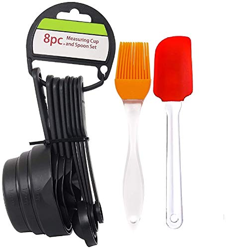 London paree ,Silicone Series Spatula and Brush Set, Premium 8pcs Measuring Cup and Spoon Set,Measuring Cups for Kitchen, Measuring Cups for Baking Cake, Cake Baking Accessories, Measuring Spoons and Cups Set,Multi Purpose Kitchen Tool (SB&8MC-11)