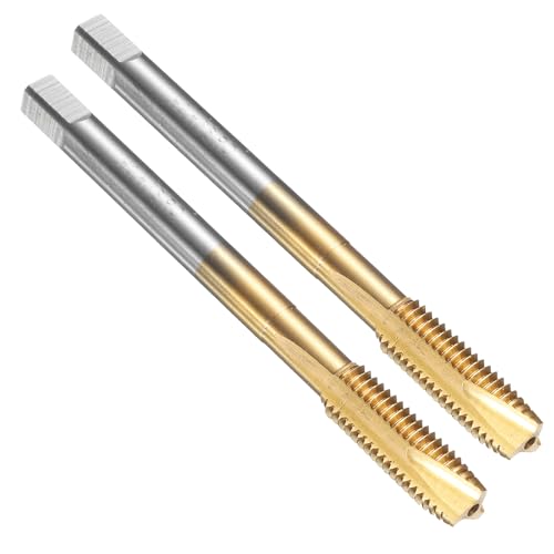 Quarkzman 2pcs Macho De Roscar De Punta Espiral, M7 X 1 Métrico Recubierto De Titanio Herramienta De Roscado Macho De Roscar Para Fresadora, Acero Rápido 6542 Hss 6542