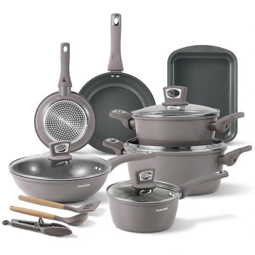 19-Piece Non-Stick Pots and Pans Set - Induction Hob Cookware for Versatile Kitchen Cooking