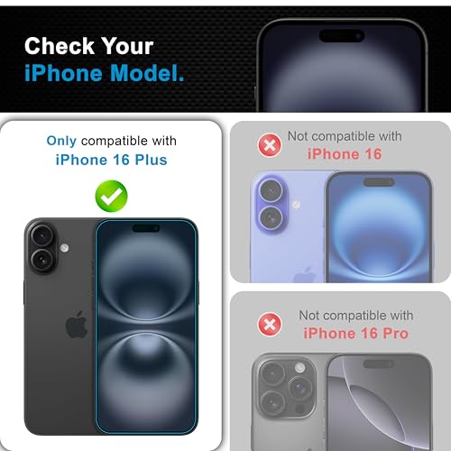 Image of CEDO Magic Box Tempered Glass for iPhone 16 Plus | Dust & Bublle Free Installation Screen Protector with auto Alignment Tool | HD Clear Quality Tempered Glass with Easy Installation Kit (Black)