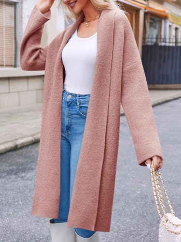 Image of Saodimallsu Womens Long Cardigan Sweaters Chunky Open Front Oversized Slouchy Knit Fall Trendy Coatigan Jackets
