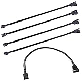 Yumosmn ファン 電源 ケーブル ファン延長ケーブル 4ピン 延長 pwm 延長ケーブル 4ピン と 3ピン ファン 用 冷却ファン コンピューター用 5本セット