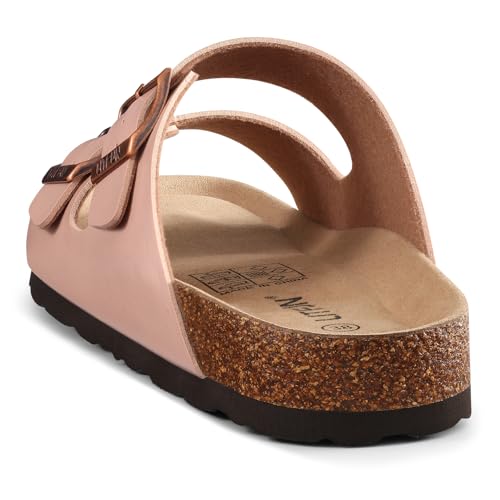 Image of Litfun Unisex Cork Footbed Sandal Summer Slip On Slide Sandals with Adjustable Buckle for Women Men