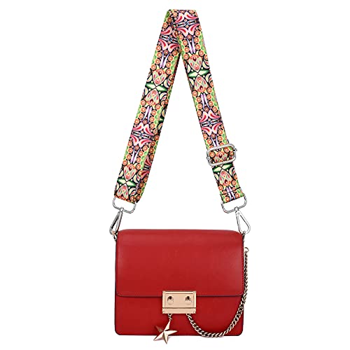 Image of Silvery Buckles Wide Shoulder Strap Adjustable Replacement Belt Crossbody Canvas Bag Handbag