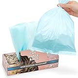 Best Odor-Sealing Cat Poop Bags, BOS for Pet Waste & Kitty Litter - Disposal Bags - Scent & Smell Free (60 bags) [Size: L, Color: Light blue] NOT a litter box liner (Pack of 1)