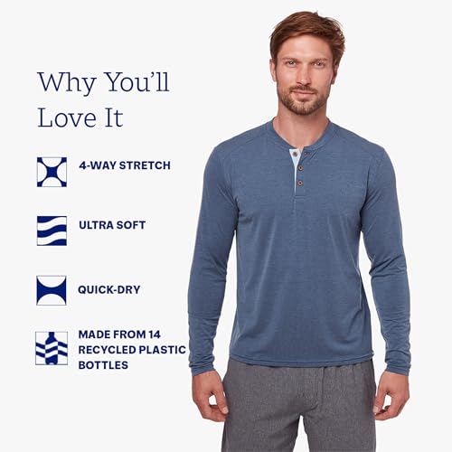 Fair Harbor The Seabreeze Henley –– Men's Classic Long Sleeve Henley –– Incredibly Soft and Lightweight, UPF 502