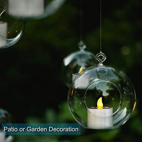 Singtok 6 Pcs Solar Powered Outdoor Led Tea Lights Waterproof Rechargeable Flameless Flickering Candles Battery Operated Solar Led Votive Flicker Tealight Candle For Garden Lantern Decor (Warm White) #TOP3