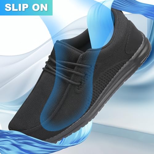 VikoViren Steel Toe Shoes for Men Slip On Safety Work Shoes Non Slip Puncture Proof Indestructible Lightweight Steel Toe Loafers Comfortable Construction Sneakers4