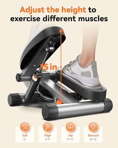 Niceday Steppers for Exercise, Mini Stair Stepper with Resistance Bands at Home Workout Equipment with 300LBS Loading Capacity, Hydraulic Fitness Stepper with LCD Monitor4