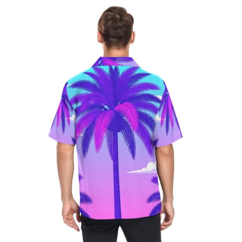 Chemise hawaïenne turquoise et violette idéale pour vos vacances d'été
