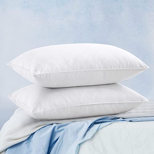 Puredown Soft Bed Pillows For Sleeping, Goose Feather Down Pillows Hotel Collection Standard Size Of 2, Geometric Pattern Embossing Pillows For Back Stomach Side Sleepers (20 X 26, 2 Pack) #TOP27