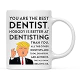 Andaz Press 11oz. Funny President Trump Coffee Mug Gift, Best Dentist, Dentisting, 1-Pack, Includes Gift Box, Birthday Christmas Novelty Ideas For Maga Republican Democrats Funny Dentist Gifts