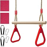 ケンコバハンズ ぶら下がり ブランコ お家 体操 トレーニング に 最適 子ども 用 吊り輪 遊具 (レッド)