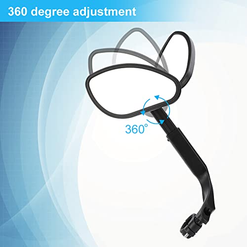 Bike Mirror With Reflective Tape, Adjustable Bike Mirrors Handlebar Rearview Mirror, Stainless Steel Bike Rear View Mirrors, Bike Mirror Handlebar Mount, Bicycle Mirror (Left Side) #TOP3
