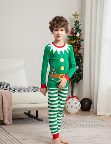 Joyond Kids Christmas Pajamas Boys Girls Hanukkah Thanksgiving Pjs Set Holiday Sleepwear 100% Cotton Size 18M-12Years2