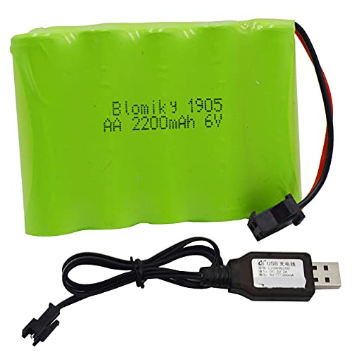 Blomiky 6V 2200mAh Ni-MH 5 AA Rechargeable Battery...