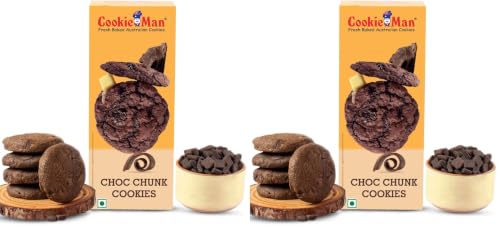 Image of CookieMan Choco Chunk Cookies - 250g | Rich & Chewy Chocolate Chunk Australian Cookies | Baked to Perfection for Ultimate Indulgence | Perfect for Snacking, Sharing & Gifting (Pack of 2)