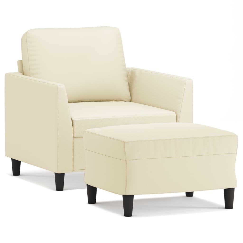 Sillón moderno para salón y dormitorio de 80x77x80 cm con taburete