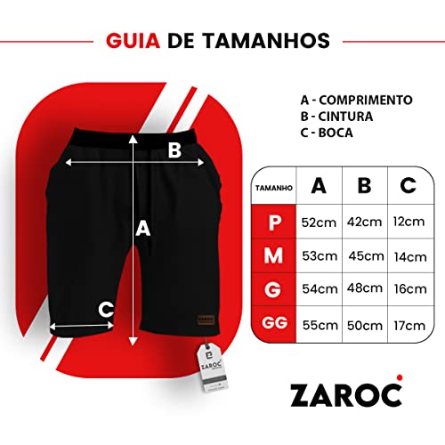 Kit 5 Bermudas Moletom Masculina Academia By Zaroc (Multicolorido, P)