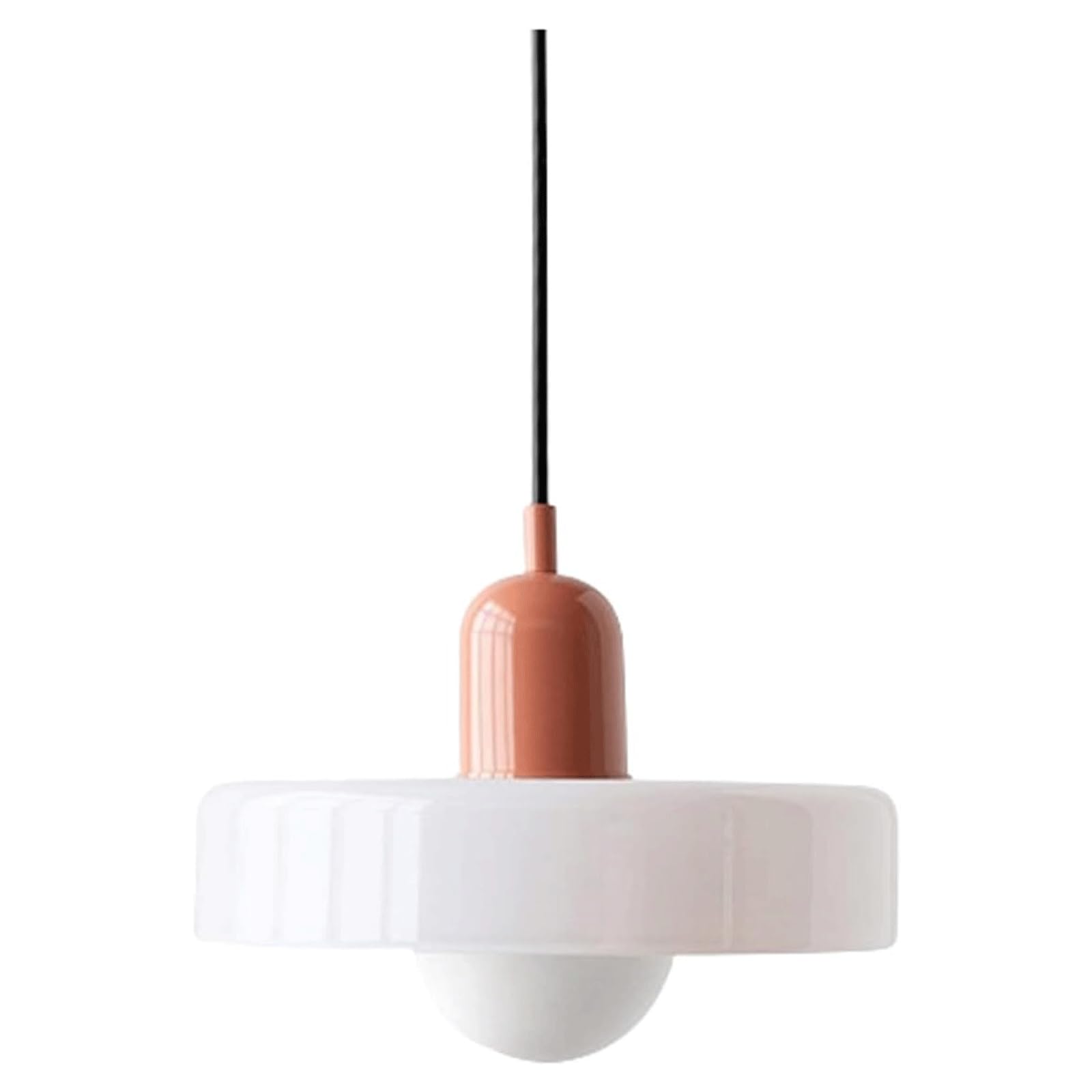 Suspension rétro réglable en verre blanc soufflé pour une élégance moderne du milieu du siècle