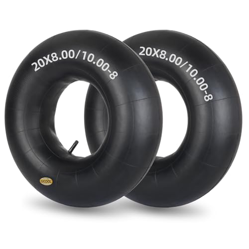 GICOOL 20x8.00-8 20x10.00-8 Inner Tubes 2 Pack with TR-13 Valve Stem Heavy-Duty Replacement Tubes for Lawn Mowers Tractors Riding Mowers Golf Carts Scooters Go Karts Wagons Garden Trailers