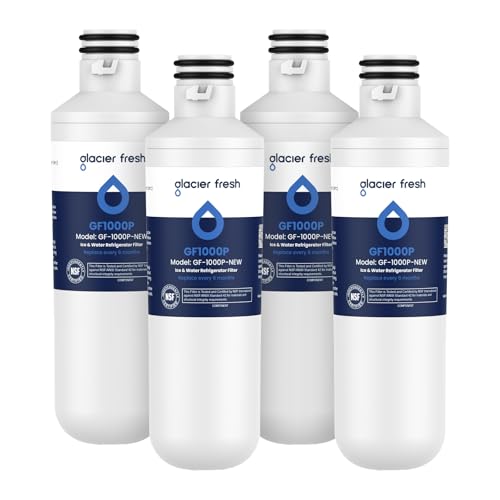 GLACIER FRESH LT1000PC Replacement Water Filter, Compatible with LT1000PC/PCS, LT1000PC, LT-1000PC, MDJ64844601, ADQ747935 ADQ74793504 Water Filter 4 Pack Water Filter 4 Count (Pack of 1)