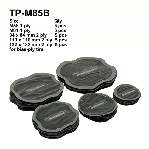 ZERINT TP-M85B Tire Patch Kit, Heavy Duty Bias Ply Repair Patchs, Emergency Repair Tool Tire Patches Kit for Car Tire Injury-25pcs