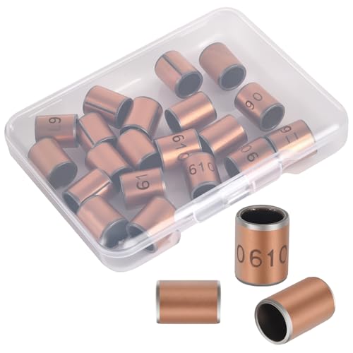 20 Pcs SF-1 Self-Lubricating Composite Bushings, 6x8x10mm Dry Sleeve Bearings, Oil-Free Bronze Bushings for Machinery & Industrial Applications