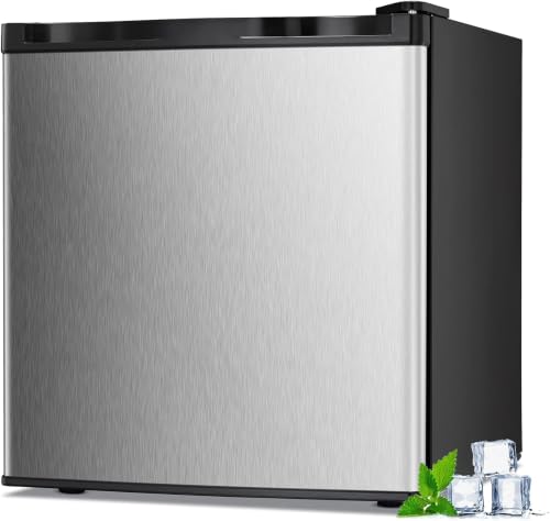Antarctic Star 1.1 Cu.ft Small Upright Freezer Compact Mini Freezer with Adjustable Thermostat Removable Shelves Reversible Door Hinge Quiet for Home/Office/Dorm/Kitchen