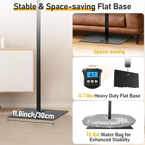 Beamer Leinwand mit Ständer 120 Zoll, EMART Tragbare 16:9 HD 4K Faltbar Indoor Outdoor Projektor Leinwand mit Tragetasche und Robuster Basis, für den Garten,Partys und Heimkino