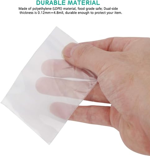 ERKOON 200 Pieces Small Clear Ziplock Bags Resealable Zipper Poly Bags Ziplock Storage Plastic Zip Bags for Jewelry, Candy, Pill, Beads (3 x 4 inch) by ERKOON - Image 4