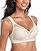 Lemorosy Women's Plus Size Full Coverage Non Padded Wireless Minimizer Bra -Comfort and Double Support (36C, Nude)
