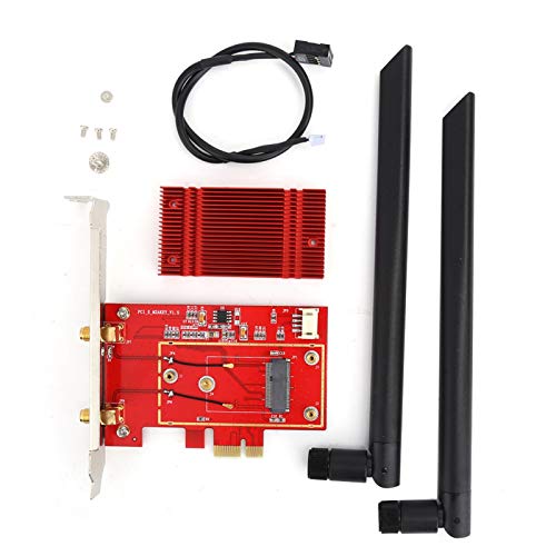 eboxer-1 Wireless Network Card Adapter M.2 NGFF to PCI-E Desktop Bluetooth WiFi WLAN Network Card Converter, 2.4G 5G Dual Band Network Adapter, for 8265AC 9260AC AX200 DW1560