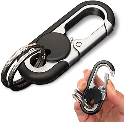 Qitiieli Men's Car Key Chain, Personalized Car Keychain for Men, Men's Metal Waistband Car Keychain, Double Ring Design, Heavy Duty Double Layer Anti-Loss Car Keychain