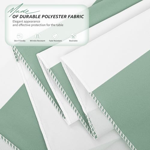 HNPSTBNO Striped Tablecloth,Green and White Table Cloth,2 Pcs 54x108 Inch by HNPSTBNO - Used condition - Image 4