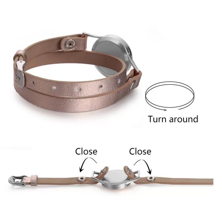 Aromatherapy Essential Oil Diffuser Bracelet,Tree of Life Pattern Stainless Steel Locket Leather Band for Women - Image 4