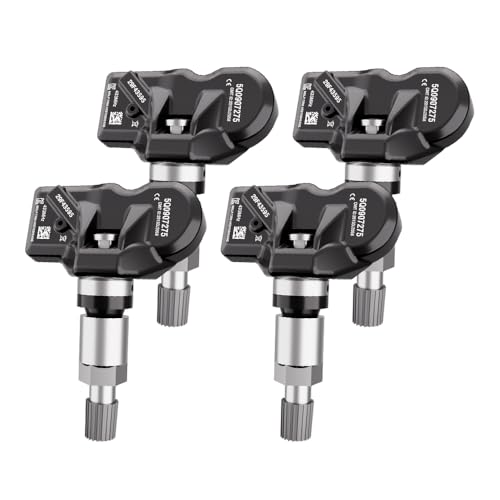 4-Pack Tire Pressure Monitoring System Sensors fit for Audi A3 A4 A5 A6, Volkswagen Tiguan Atlas Golf Polo, Porsche Bentley Ferrari Maserati, 433MHz TPMS Sensor Replaces 5Q0907275B 5Q0907275F