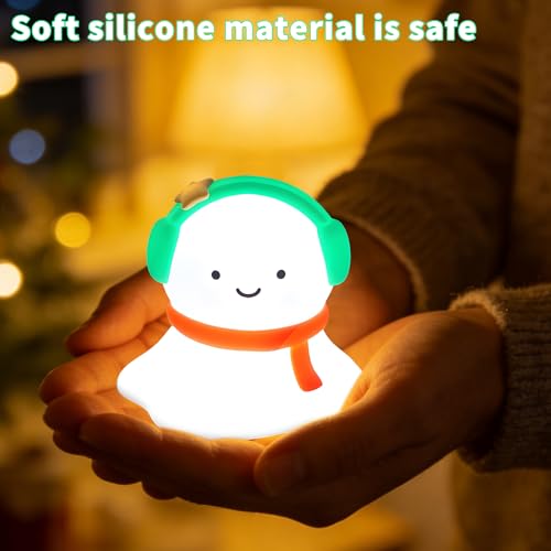 Image of Snow Baby Silicone Night Light - Rechargeable, Adjustable Brightness and Timer Function, Suitable for Children's Rooms and Bedrooms, Great Gift for Festivals