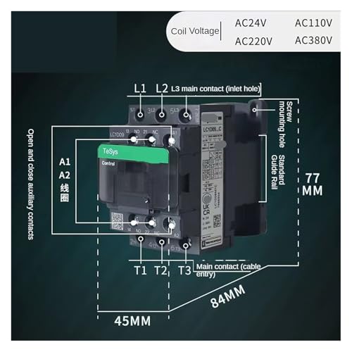 Contactor de CA trifásico LC1D32 para control de motores de 110V 3