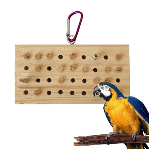 Juguetes De Alimentación De Trituración De Pájaros, Juguete De Teclado De Madera | Juguete De Inteligencia para Loros De Madera, Teclado De Madera Bloques De Mascar