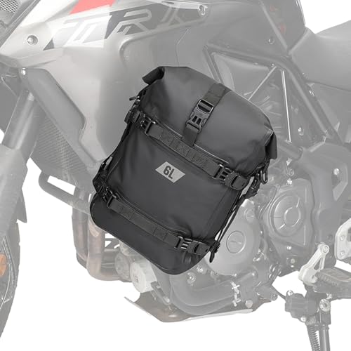 Bolsa para marco lateral de motocicleta verde oscuro para rutas de aventura y herramientas